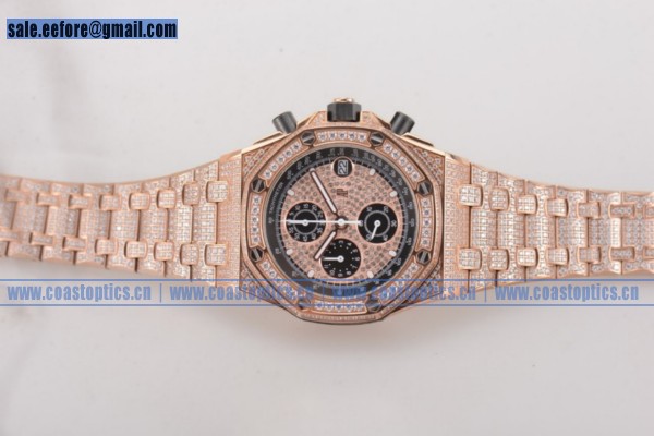 Audemars Piguet Royal Oak Offshore Chrono Watch Rose Gold/Diamonds 1:1 Replica 26170OR.OO.1000OR.01LDBL